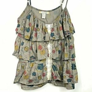 Love Change Spaghetti Strap Tiered Ruffles Lace